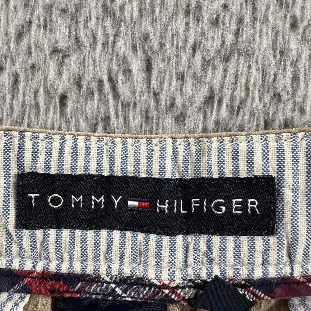 Vtg Tommy Hilfiger Corduroy Pants Mens 34x32 Beige Pleated Straight Chino Casual